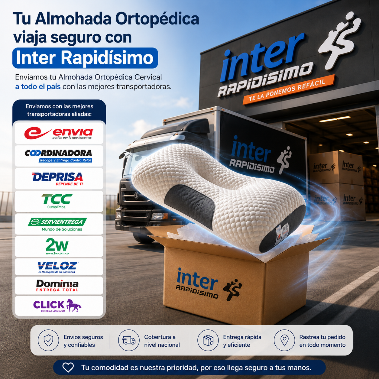 Almohada Ortopedica Cervical Descanso Tr